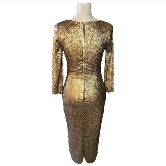 XOXO Bronze Midi Dress Christmas New years - Picture 5 of 7